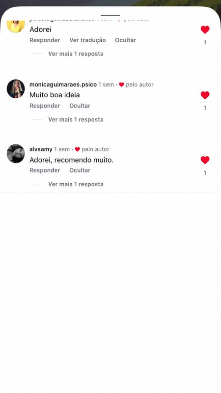 Comentários de pais e profissionais na publicação dos cartões