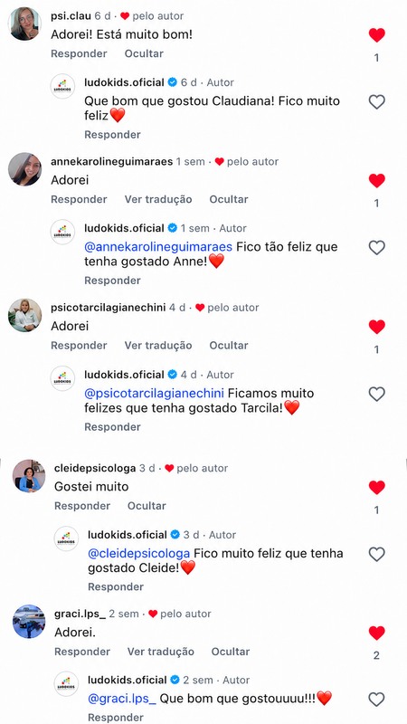 Mais comentários de quem já recebeu os cartões